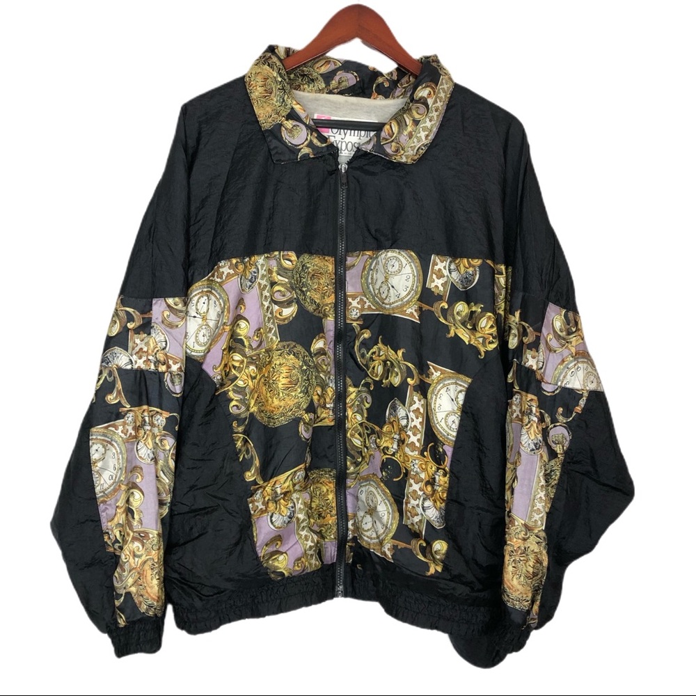 Olympic exposure clock graphic vintage windbreaker